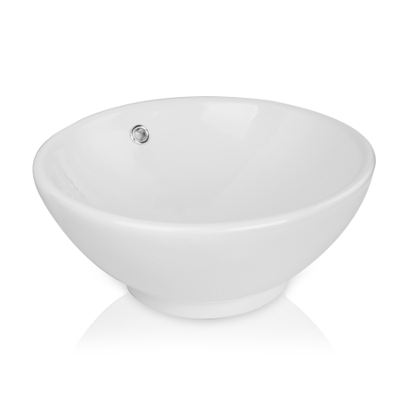 Okrągła biała szafka nablatowa ceramiczna umywalka łazienkowa